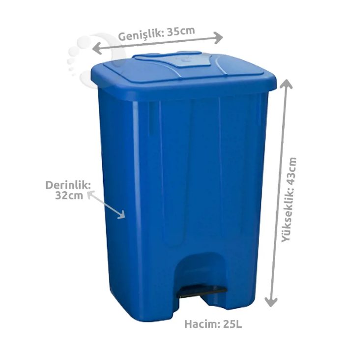 Şenyayla Köşeli Pedallı Çöp 25L 4250 Mavi resmi