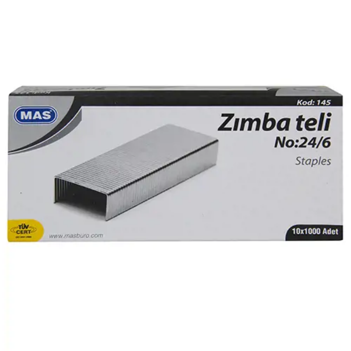 Mas 145 Zımba Teli No: 24/6 1.000'li - Beyaz resmi Mas 145 Zımba Teli No: 24/6 1.000'li - Beyaz resmi
