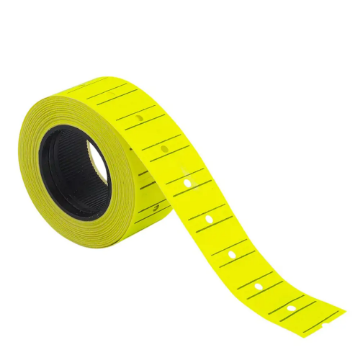 Kraf Motex Fiyat Etiketi 12 x 21 mm 600 Adet x 12 Rulo - Fosforlu Sarı resmi