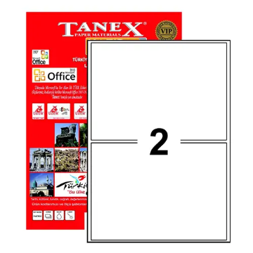 Tanex TW-2002 Yazıcı Etiketi 199.6 x 143.5 mm 200 Adet - Beyaz resmi