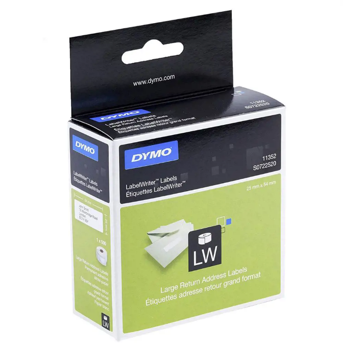 Dymo 11352 LW İade Adres Etiketi 25 x 54 mm 500 Adet - Beyaz resmi