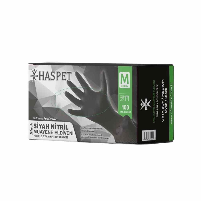 Haspet Muayene Eldiveni SİYAH Extra resmi