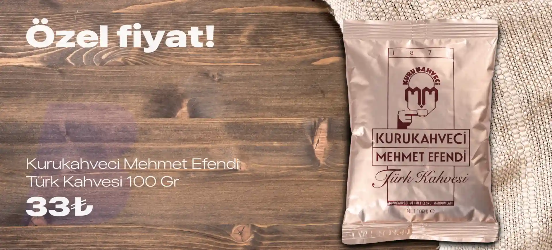 Kurukahveci Mehmet Efendi Türk kahvesi 100 gr 33₺