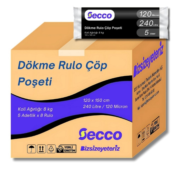 Secco Dökme Rulo 120x150 Çöp Poşeti resmi