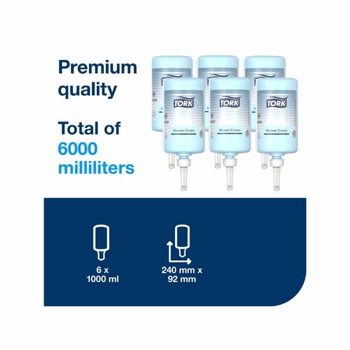 Tork Hair&Body Sıvı Sabun Premium 1 L 6'lı resmi