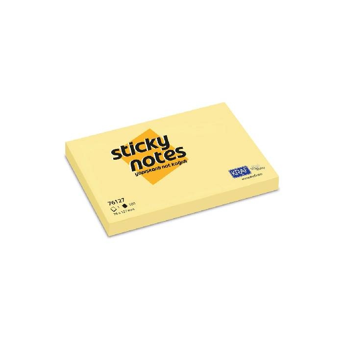 Kraf Yapışkanlı Not Kağıdı 76 x 127 mm - Sarı resmi Kraf Yapışkanlı Not Kağıdı 76 x 127 mm - Sarı resmi