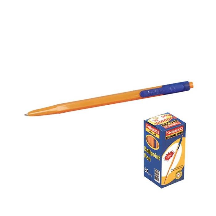 Mikro Tükenmez Kalem M-33 Mavi 60'lı Paket resmi