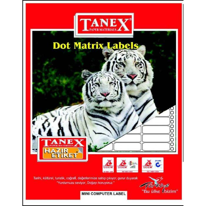 Tanex TW-0018 Bilgisayar Etiketi 35 x 77 mm 2'li resmi
